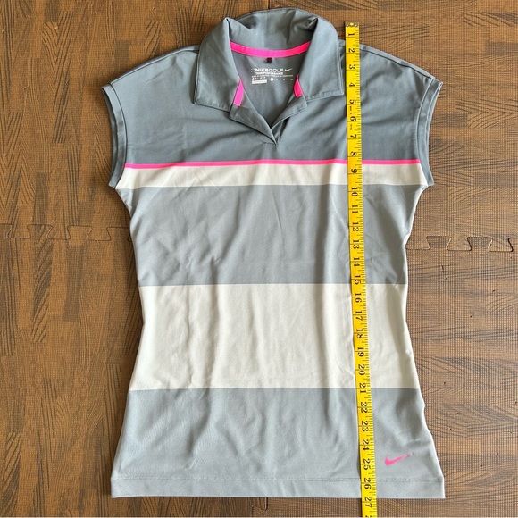 Like New! | Nike | Grey Stripe Wider Sleeveless Polo | Size S - Picture 7 of 7